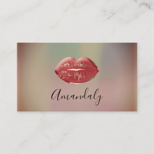 Professional Makeup Artist Kiss Lips Red Skinny Business Card