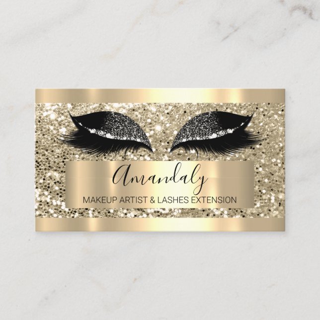 Professional Makeup Artist Lash Eyes Glitter Spark Business Card (Front)