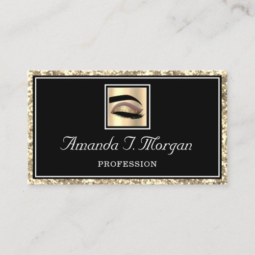 Professional Makeup Artist Lashes Extension  Gold Business Card