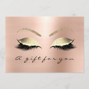 Professional Makeup Artist Lashes Extension Gold Invitation