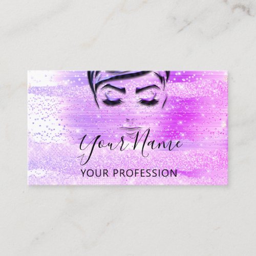 Professional Makeup Artist Lashes Extension Pink Business Card