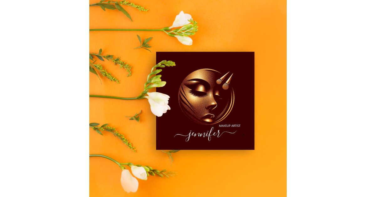 Professional Makeup Artist Lashes Logo QR Code Square Business Card ...