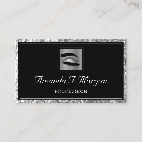 Professional Makeup Artist Lashes Microblade Gray Business Card