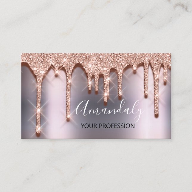 Professional Makeup Artist Lashes Rose Blush Gray Business Card (Front)