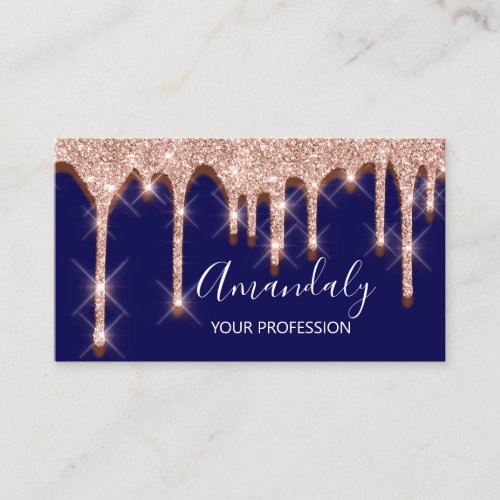 Professional Makeup Artist Lashes Rose Blush Navy Business Card