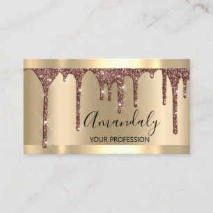 Professional Makeup Artist Lashes Rose Gold Sepia Business Card