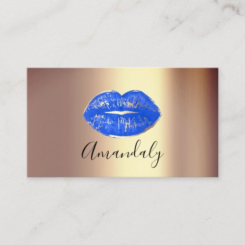 Professional Makeup Artist Lips Blue VIP Gold Business Card