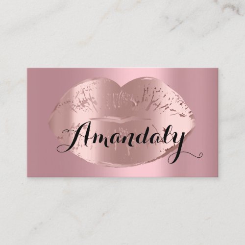 Professional Makeup Artist Lips Kiss Blush Rose Business Card