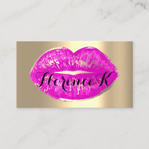 Professional Makeup Artist Lips Kiss Gold Glam Lux Business Card