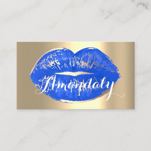 Professional Makeup Artist Lips Kiss Gold Royal Business Card