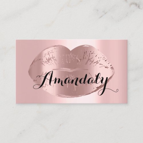 Professional Makeup Artist Lips Kiss Pink Rose Business Card