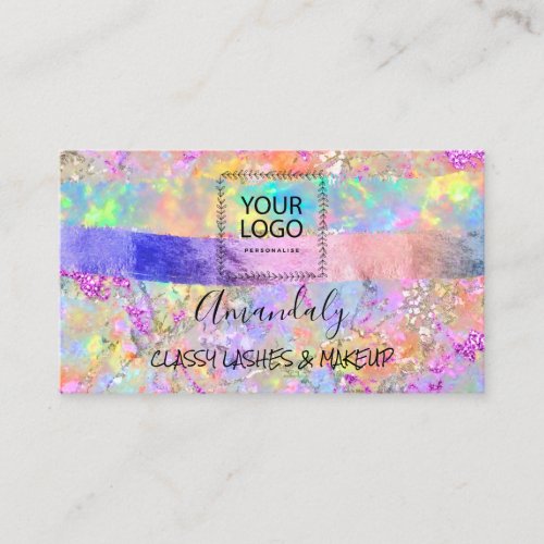 Professional Makeup Artist Logo Holograph Abstract Business Card