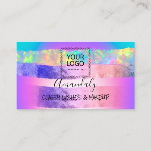 Professional Makeup Artist Logo Holograph Paint Business Card