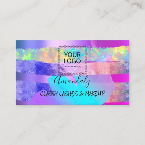 Professional Makeup Artist Logo Holograph Painting Business Card