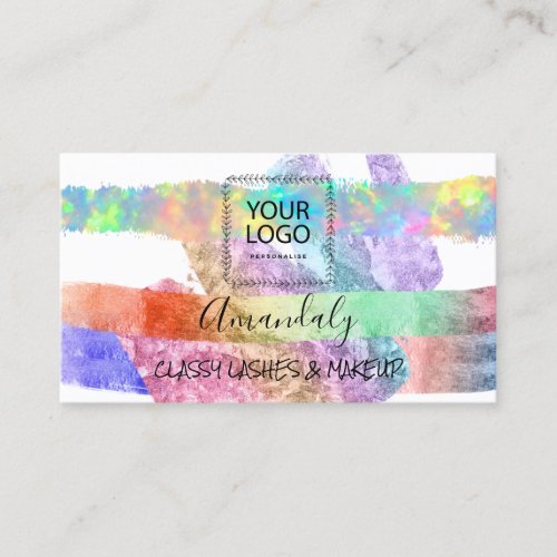 Professional Makeup Artist Logo Paint Holograph Business Card