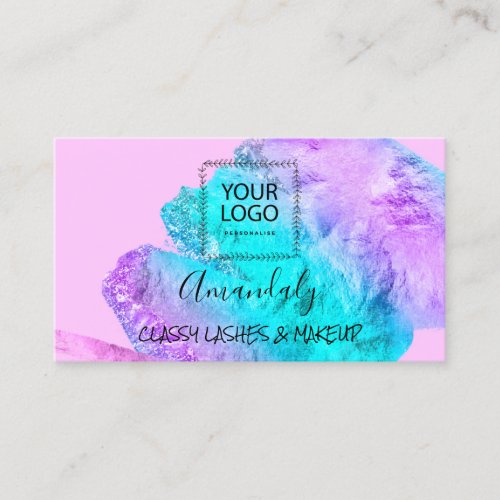 Professional Makeup Artist Logo Paint PurplePink Business Card