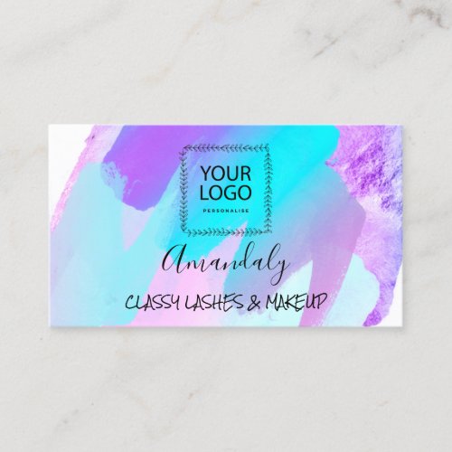 Professional Makeup Artist Logo Painted StrokePink Business Card