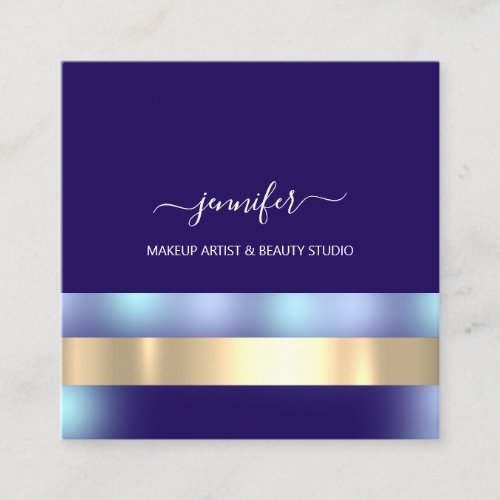 Professional Makeup Artist Ombre Blue Purple Square Business Card