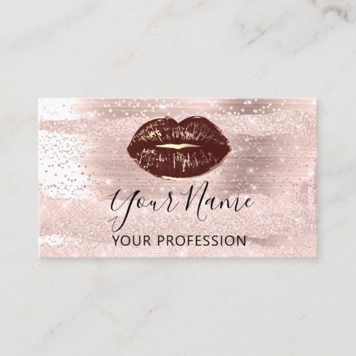 Professional Makeup Artist Pink Kiss Lips VIP Business Card