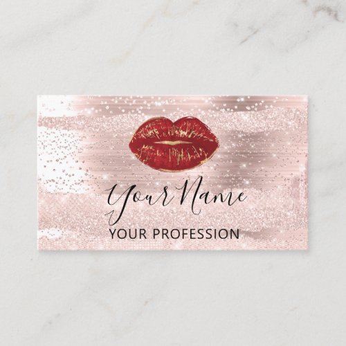 Professional Makeup Artist Red Kiss Lips Blush Business Card