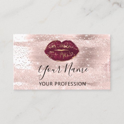 Professional Makeup Artist Red Rose Kiss Lip Blush Business Card