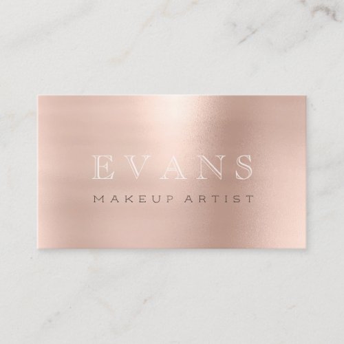 Professional Makeup Artist Rose Blush Skinny Lux Appointment Card