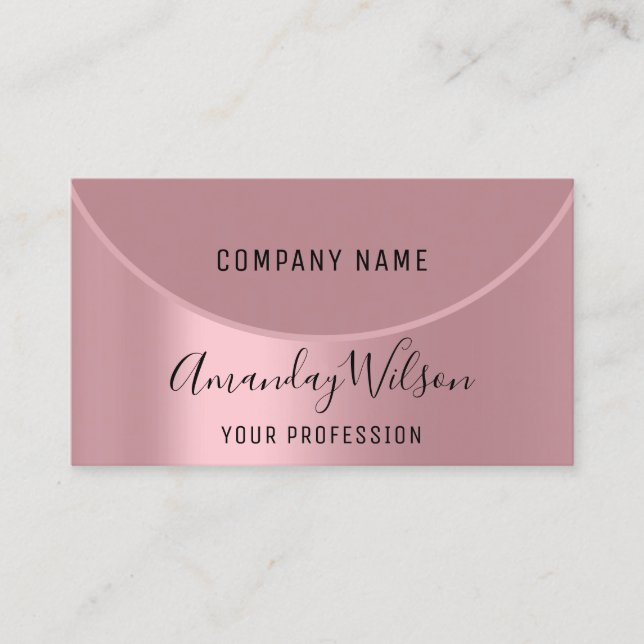 Professional Makeup Artist Rose Modern Blush Business Card (Front)