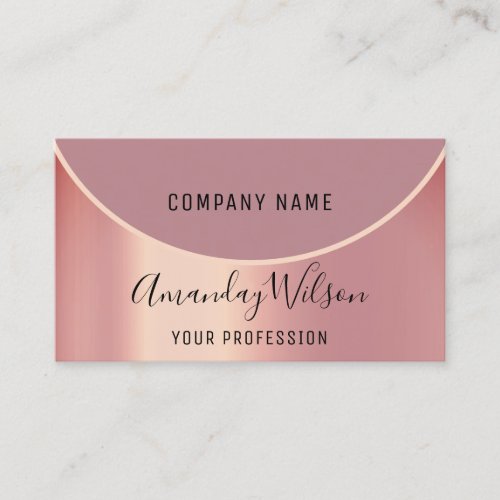 Professional Makeup Artist Rose Modern Elegant Business Card