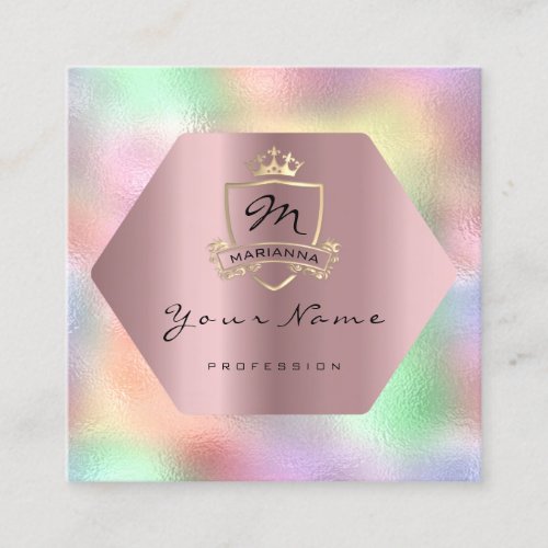 Professional Makeup Artist Royal Monogram Frame Square Business Card