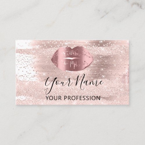 Professional Makeup Artist Silver Kiss Lips Blush Business Card