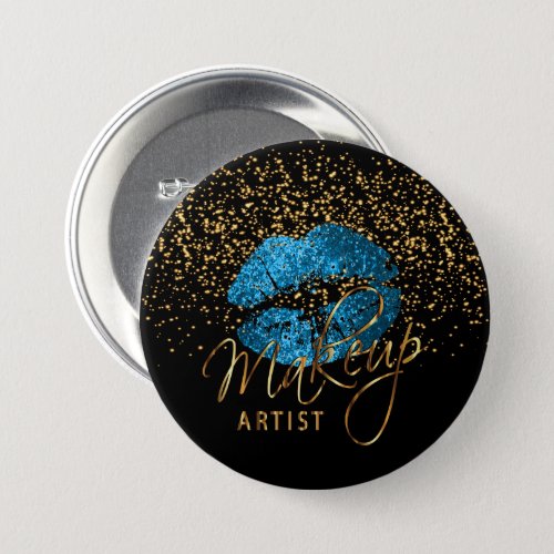 Professional Makeup Artist _ Turquoise Blue Lips Button