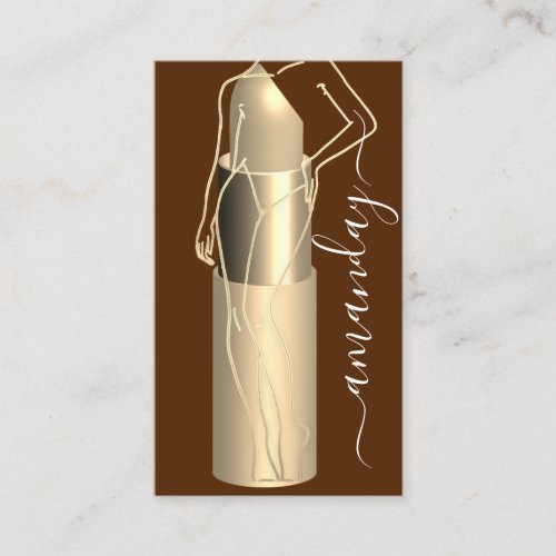 Professional Makeup Body Lipstick QRCode Gold Logo Business Card