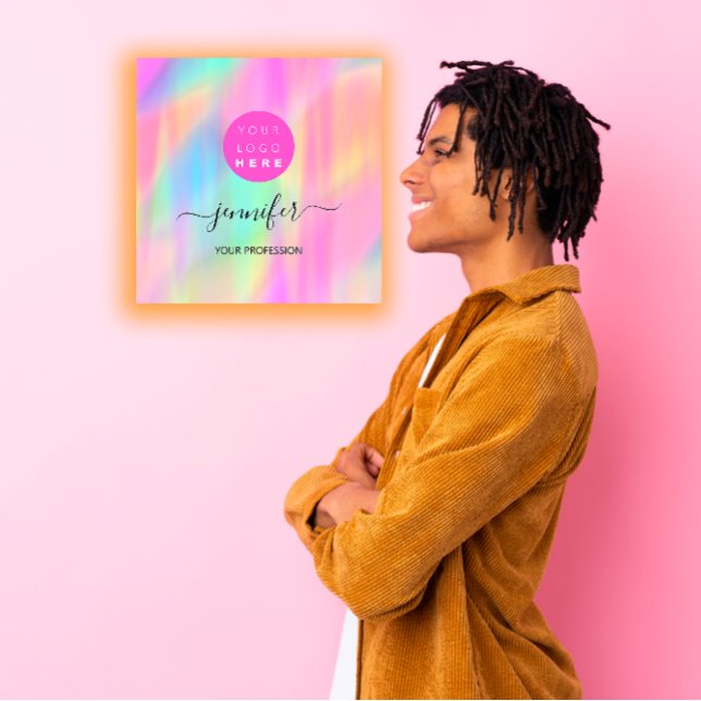 Professional Makeup Boutique Logo QR Code Pink Square Business Card (Professional Makeup Boutique Logo QR Code Pink Square Business Card)