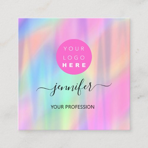 Professional Makeup Boutique Logo QRCode Abstract Square Business Card