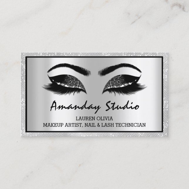 Professional Makeup Eyelash Brows Appointment Business Card (Front)