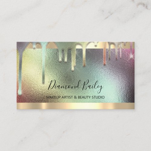 Professional Makeup Eyelash Holograph Nails Stylis Business Card