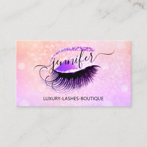 Professional Makeup Eyelash QR Code Brow Holograph Business Card