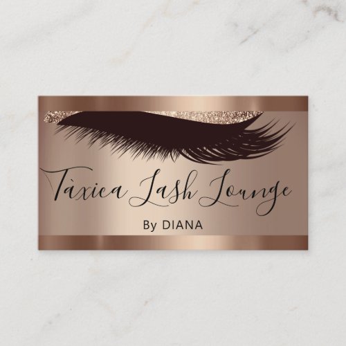 Professional Makeup Eyelash Rose QRCODE Glitter Business Card