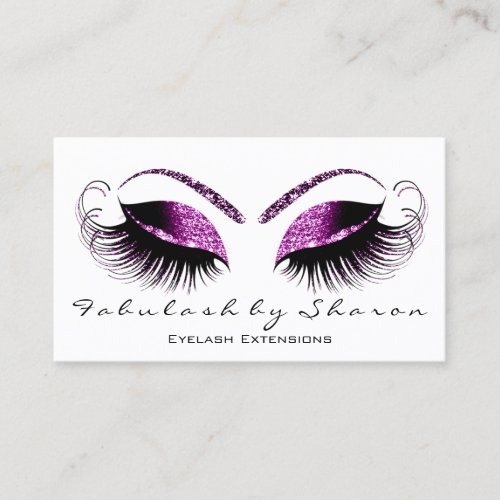 Professional Makeup Eyelash  White Berry Purple Business Card