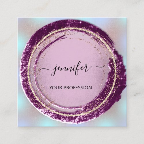 Professional Makeup Glitter Pink Modern Square Business Card