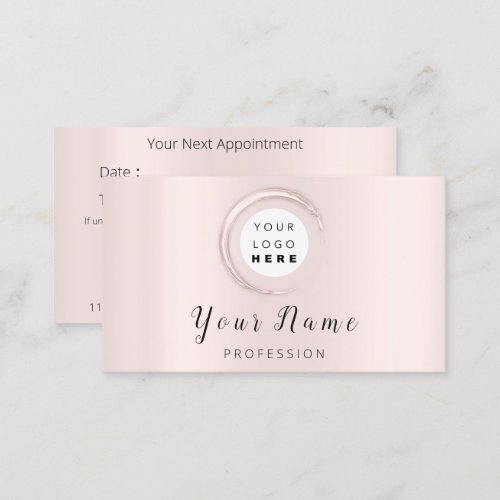 Professional Makeup Hair Wax Lashes Rose Minimalis Appointment Card