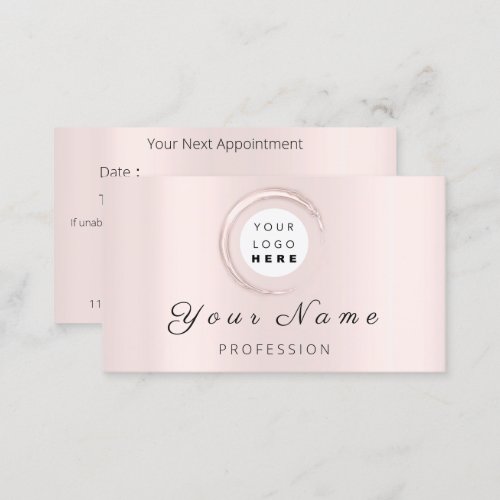 Professional Makeup Hair Wax Lashes Rose Pink Appointment Card