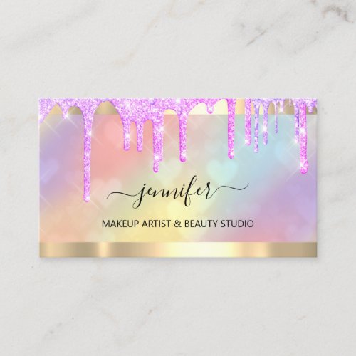Professional Makeup Heart Pink Holograph Lashes Business Card