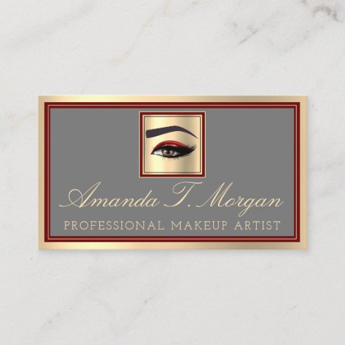 Professional Makeup Lash Extension Brow Elegant Business Card