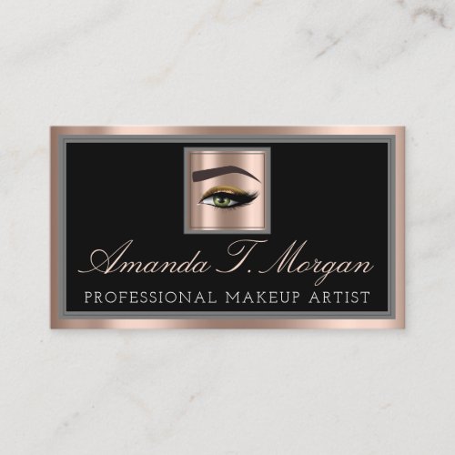 Professional Makeup Lash Extension Brows Rose VIP Business Card