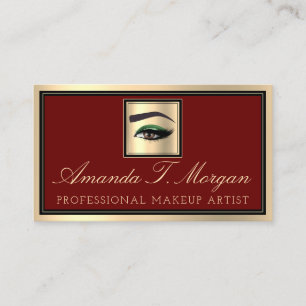 Professional Makeup Lash Extension Eyebrow Burgund Business Card