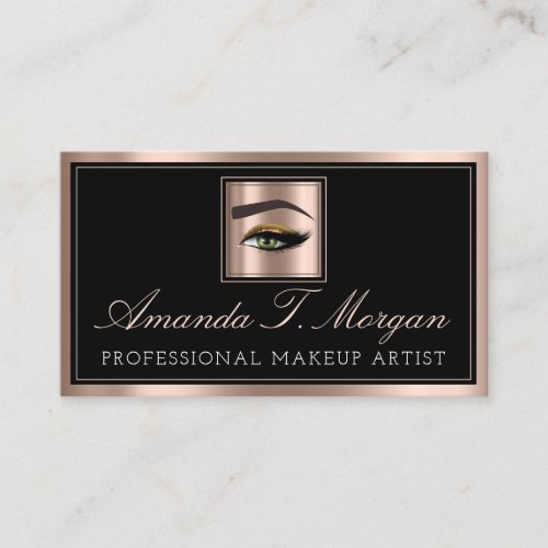 Professional Makeup Lash Extension Eyebrows Rose Business Card