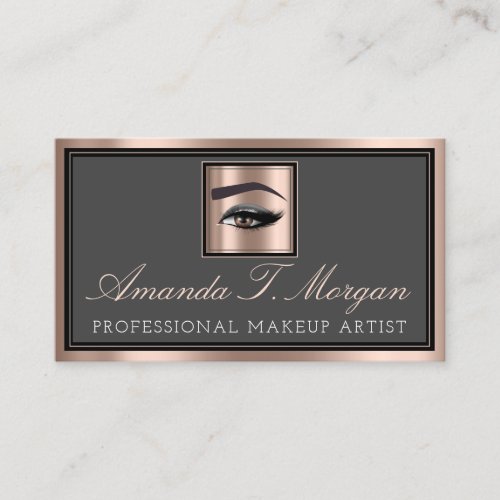 Professional Makeup Lash Extension Gray Brows VIP Business Card