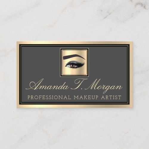 Professional Makeup Lash Extension VIP Gray Brows Business Card