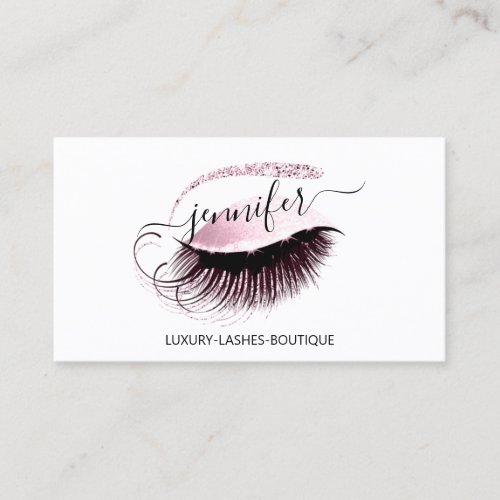 Professional Makeup Lash QR Code Pink Eye Brows Business Card